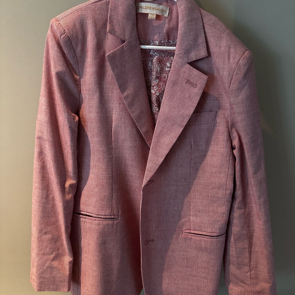 Childrensalon Red and White Striped Blazer & Matching pants set - size 11